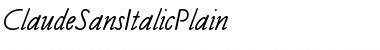 Download ClaudeSansItalicPlain Font