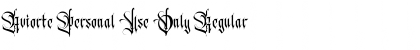 Download Aviorte Personal Use Only Font