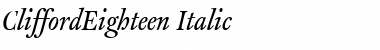 Download CliffordEighteen Italic Font