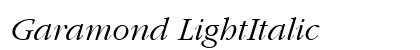 Garamond LightItalic Preview