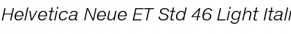 Download Helvetica Neue ET Std 46 Light Italic Font