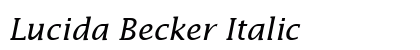 Lucida Becker Italic Font Lucida Becker Italic Font Preview
