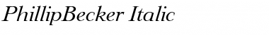 Download PhillipBecker Italic Font