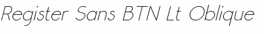 Download Register Sans BTN Lt Oblique Font