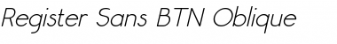 Download Register Sans BTN Oblique Font