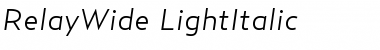 Download RelayWide-LightItalic Regular Font
