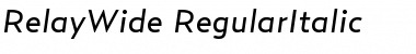 Download RelayWide-RegularItalic Regular Font