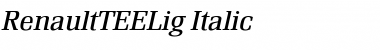 Download RenaultTEELig Italic Font