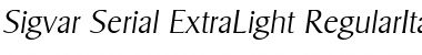 Download Sigvar-Serial-ExtraLight Font