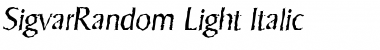 Download SigvarRandom-Light Italic Font
