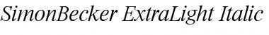 Download SimonBecker-ExtraLight Italic Font