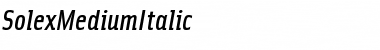 Download SolexMediumItalic Regular Font