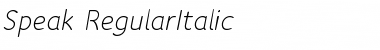 Download Speak-RegularItalic Regular Font