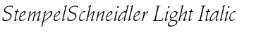 Download StempelSchneidler-Light LightItalic Font