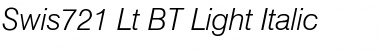 Download Swis721 Lt BT Light Italic Font