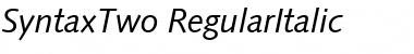 Download SyntaxTwo RegularItalic Font