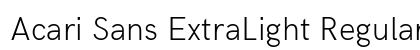 Acari Sans ExtraLight Regular Font Acari Sans ExtraLight Regular Font Preview
