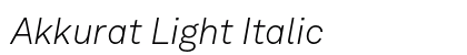 Akkurat Light Italic Font Akkurat Light Italic Font Preview