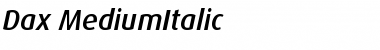 Download Dax-MediumItalic Regular Font