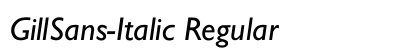 GillSans-Italic Regular preview