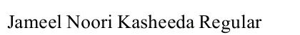 Jameel Noori Kasheeda Regular Font Jameel Noori Kasheeda Regular Font Preview