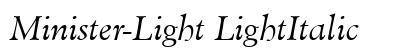 Minister-Light LightItalic Preview