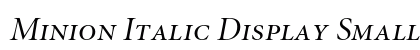 Minion Italic Display Small Caps & Oldstyle Figures Preview