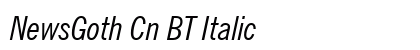 NewsGoth Cn BT Italic Preview