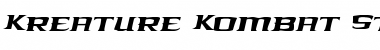 Download Kreature Kombat Staggered Italic Italic Font