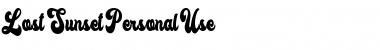 Download Lost Sunset Personal Use Regular Font Title Preview