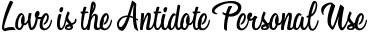 Download Love is the Antidote Personal U Regular Font Title Preview