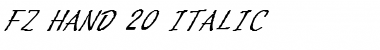 Download FZ HAND 20 ITALIC Font