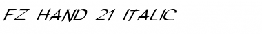 Download FZ HAND 21 ITALIC Font