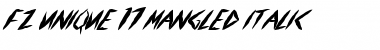 Download FZ UNIQUE 17 MANGLED ITALIC Font