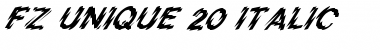 Download FZ UNIQUE 20 ITALIC Normal Font