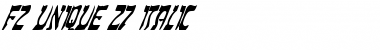 Download FZ UNIQUE 27 ITALIC Font