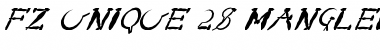 Download FZ UNIQUE 28 MANGLED ITALIC Font