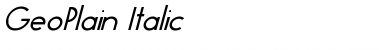 Download GeoPlain Italic Font
