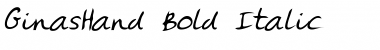 Download GinasHand Bold Italic Font