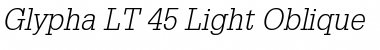Download Glypha LT Light Italic Font