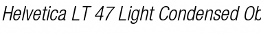 Download HelveticaNeue LT 47 LightCn Oblique Font