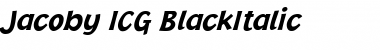 Download Jacoby ICG BlackItalic Font