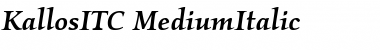 Download KallosITC-Medium MediumItalic Font
