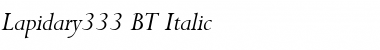 Download Lapidary333 BT Italic Font