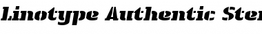 Download LTAuthenticStencil Black Black Italic Font Title Preview