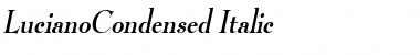 Download LucianoCondensed Italic Font Title Preview