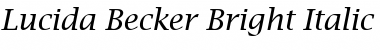 Download Lucida Becker Bright Font