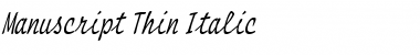 Download Manuscript Thin Italic Font