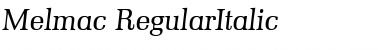 Download Melmac RegularItalic Font