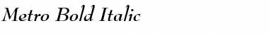 Download Metro Bold Italic Font